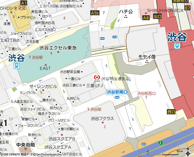 渋谷明治通支店付近の地図